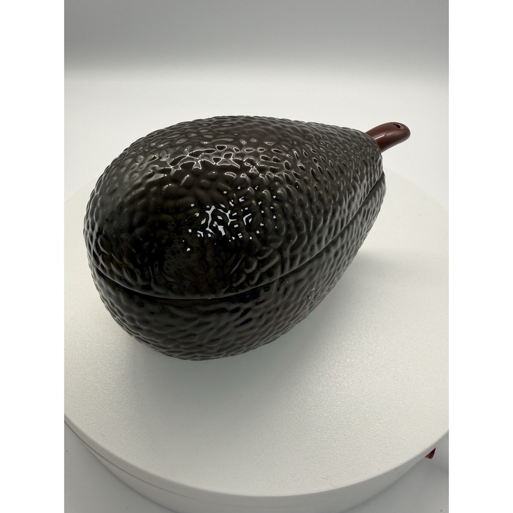 Ceramic‎ Guacamole Dip Serving Set Bowl Shaped Like An Avacado With A Spoon